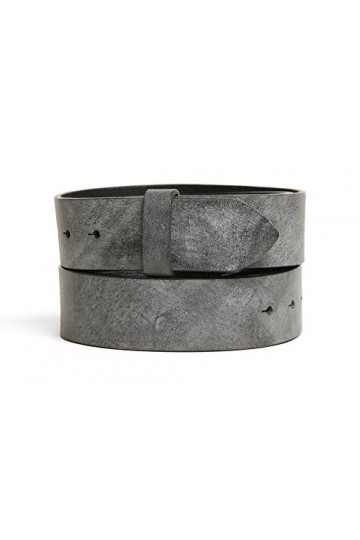 VaModa Ceinture en cuir 4cm | Jeans Belt 40mm pour homme et femme | modèle Coast | couleur gris, Longueur-100cm, Druckknopf