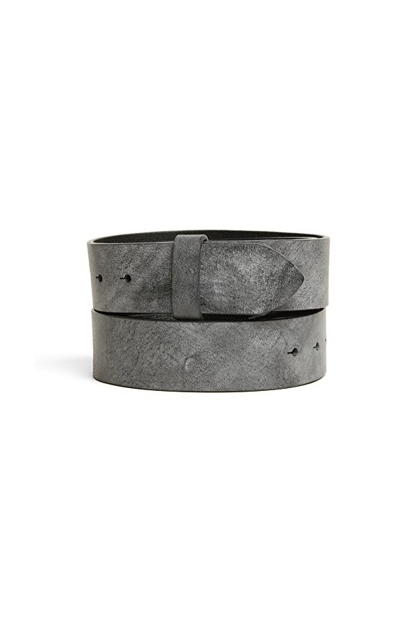 VaModa Ceinture en cuir 4cm | Jeans Belt 40mm pour homme et femme | modèle Coast | couleur gris, Longueur-100cm, Druckknopf