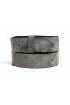 VaModa Ceinture en cuir 4cm | Jeans Belt 40mm pour homme et femme | modèle Coast | couleur gris, Longueur-100cm, Druckknopf