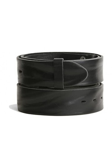VaModa Ceinture en cuir 4cm | Jeans Belt 40mm pour homme et femme | modèle Crush | couleur noir, Longueur-95cm, Druckknopfs