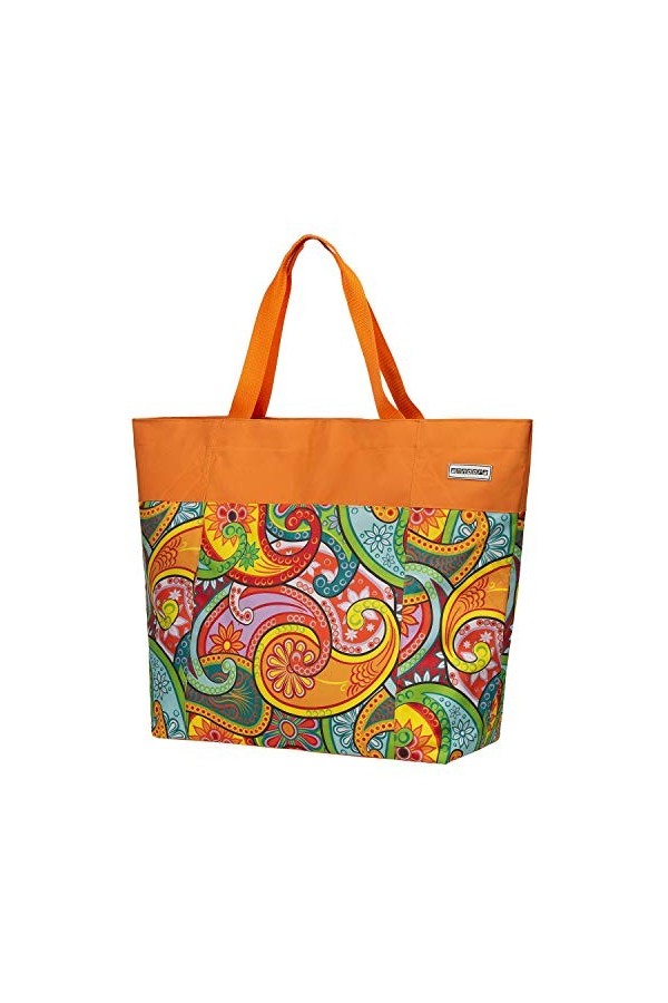 anndora Sac de shopping XXL - Sac de plage - Sac à bandoulière - Couleur au choix, Rouge à pois blancs., xxl