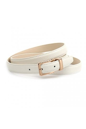 Anthoni Crown Ledergürtel Ceinture, Weiß, 75 Femme