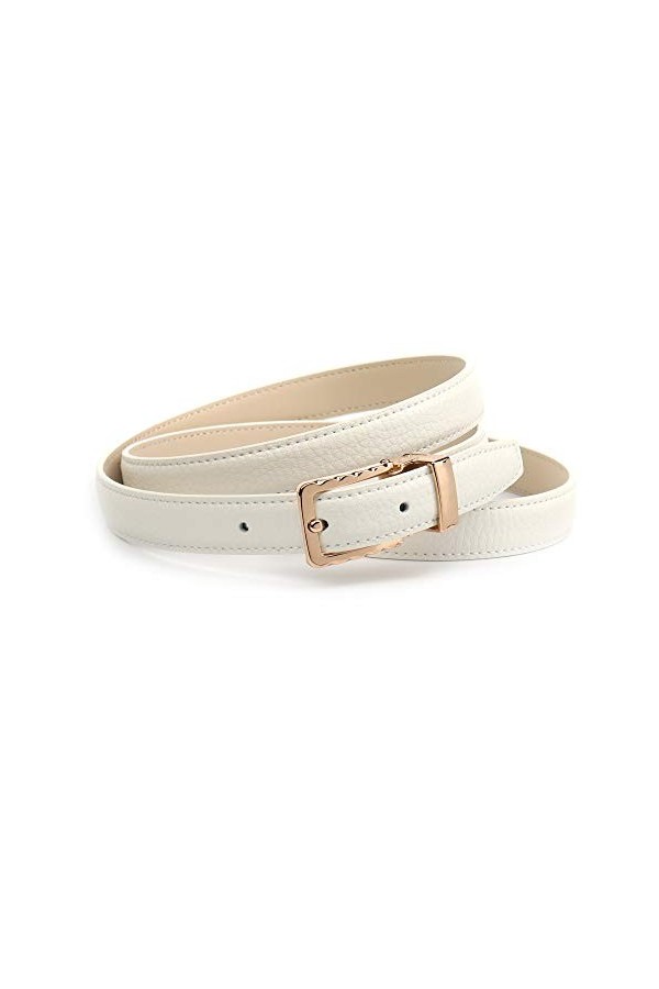 Anthoni Crown Ledergürtel Ceinture, Weiß, 75 Femme