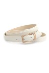 Anthoni Crown Ledergürtel Ceinture, Weiß, 75 Femme