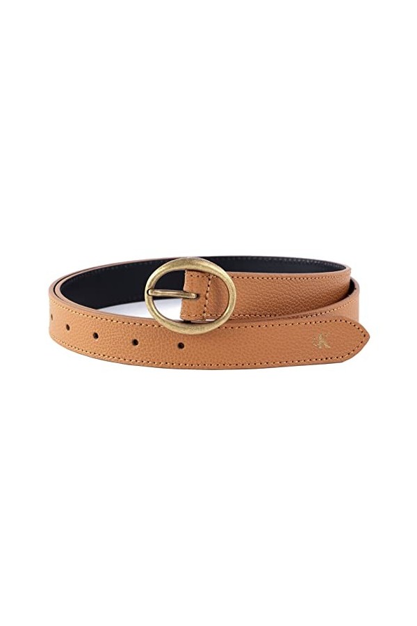 Calvin Klein Jeans Rounded Buckle Belt 25MM Ceinture, Cognac, 95 cm Femme