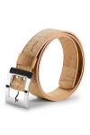 Corkor Ceinture en liège pour femme - 40 mm de large - Produit végétalien - Accessoire décontracté - Noir - Medium