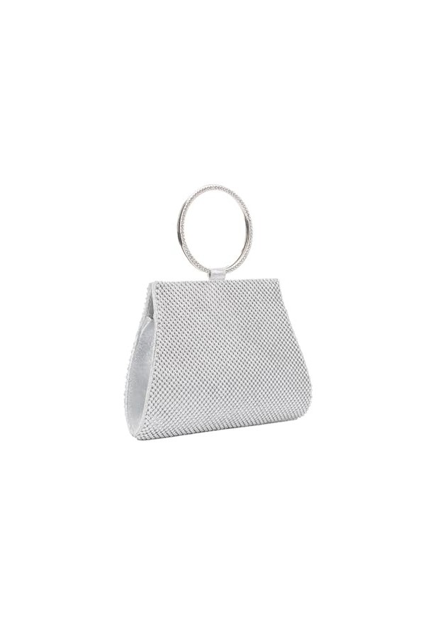 EVEOUT Sac à Main de soirée avec Strass pour Femme Pochettes et Clutches élégant avec chaîne pour Banquet Fête de Mariage Or 