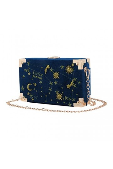 EVEOUT Pochettes et Clutches pour Femmes Velours Star Pattern Sacs à bandoulière de soirée Pochettes de mariée Bourse pour Fa