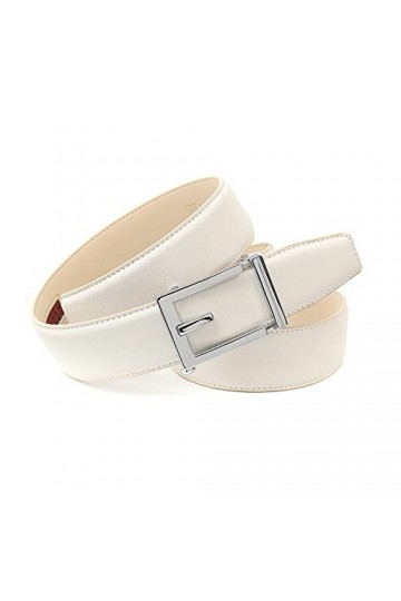 Anthoni Crown Ledergürtel Ceinture, Weiß, 105 Femme