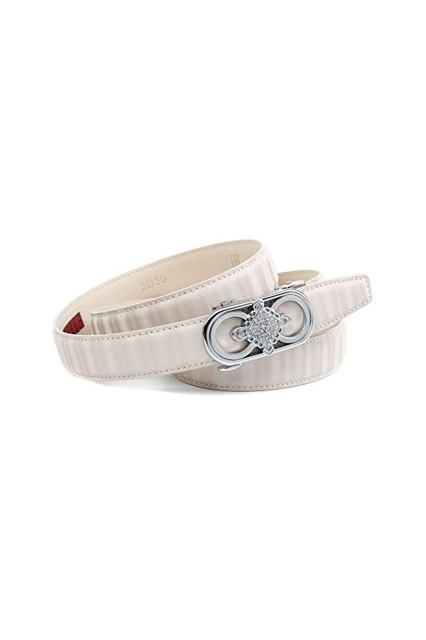 Anthoni Crown Ledergürtel Ceinture, Beige, 105 Femme