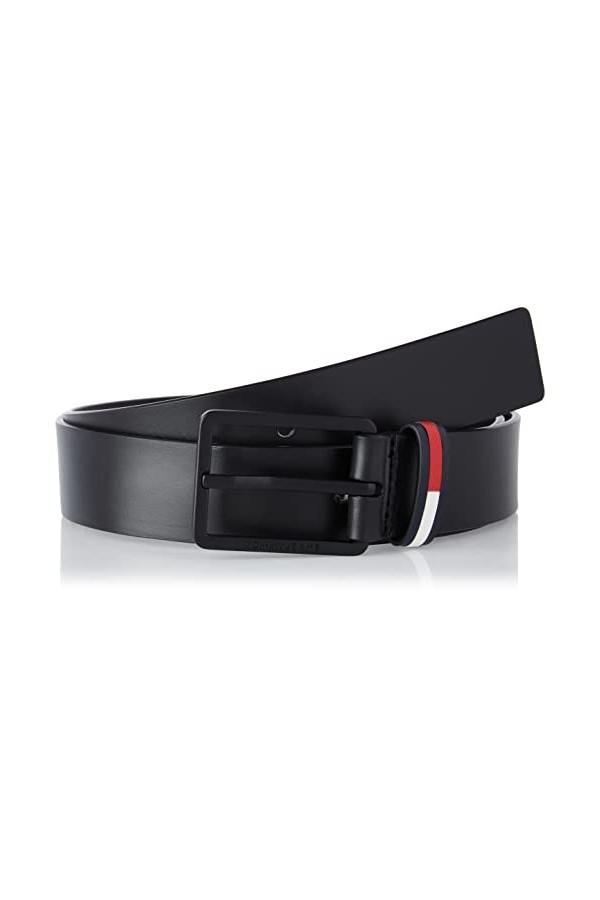 Tommy Jeans Ceinture Homme TJM Elevated Ceinture Cuir, Noir Black , 110