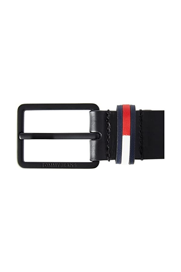 Tommy Jeans Ceinture Homme TJM Elevated Ceinture Cuir, Noir Black , 110