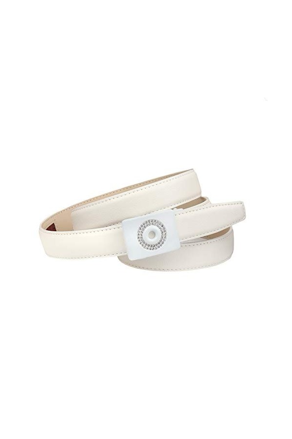 Anthoni Crown Ledergürtel Ceinture, Weiss, 75 Femme