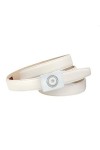 Anthoni Crown Ledergürtel Ceinture, Weiss, 75 Femme