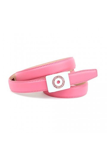 Anthoni Crown Ledergürtel Ceinture, Rosa, 90 Femme