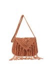 EVEOUT Pochettes et Clutches Femme Sac à bandoulière en Paille Ancien Sac tissé à la Main Sac de Plage dété Blanc
