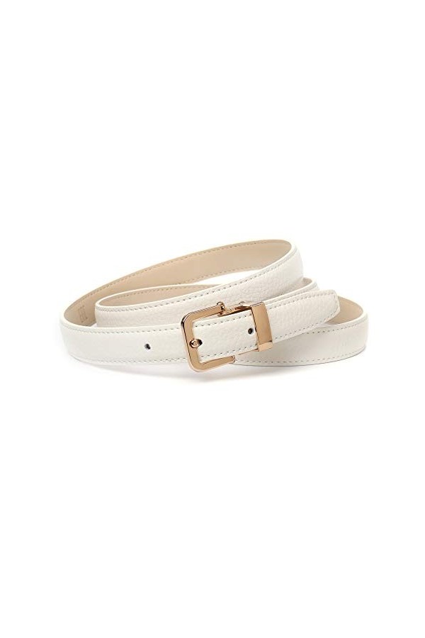 Anthoni Crown Ledergürtel Ceinture, Weiß, 105 Femme