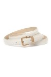 Anthoni Crown Ledergürtel Ceinture, Weiß, 105 Femme
