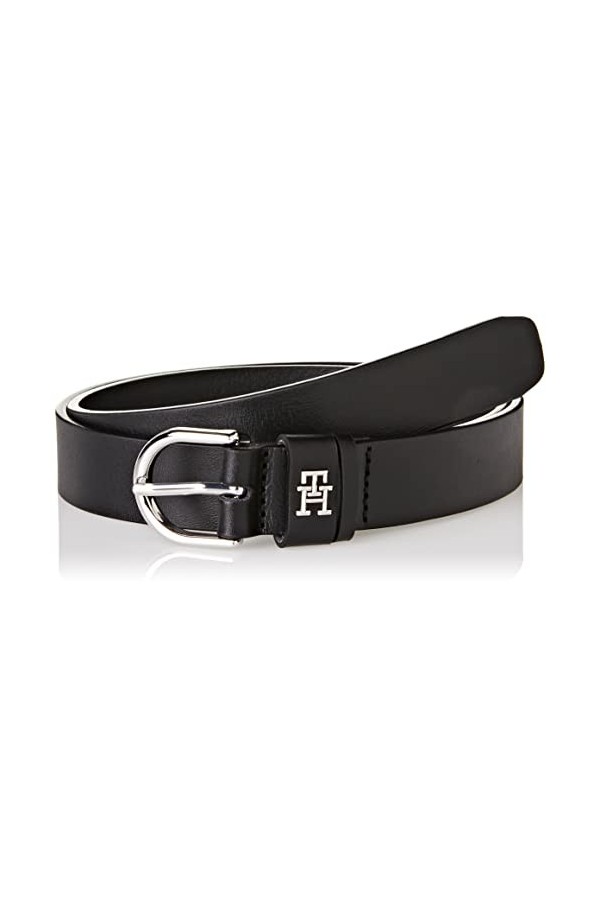 Tommy Hilfiger Ceinture Femme TH Timeless 2.5 Ceinture Cuir, Noir Black , 100