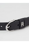 Tommy Hilfiger Ceinture Femme TH Timeless 2.5 Ceinture Cuir, Noir Black , 100