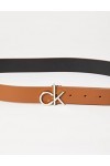 Calvin Klein Ceinture avec Logo CK 30 mm, Cognac, 90 cm Femme