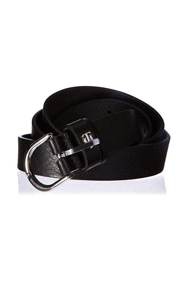 Tommy Hilfiger Ceinture Femme TH Timeless Belt 2.5 Ceinture Cuir, Noir Black , 100