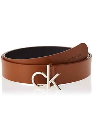 Calvin Klein RE-Lock Logo Belt 30MM Ceinture, Cognac, 90 cm Femme