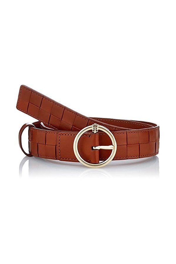 Tommy Hilfiger TH Woven 3.0 Ceinture, Cognac, 75 Femme