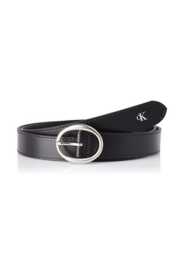 Calvin Klein Jeans Femme Ronde Classique 25 Mm Ceinture, Noir, 95 cm EU