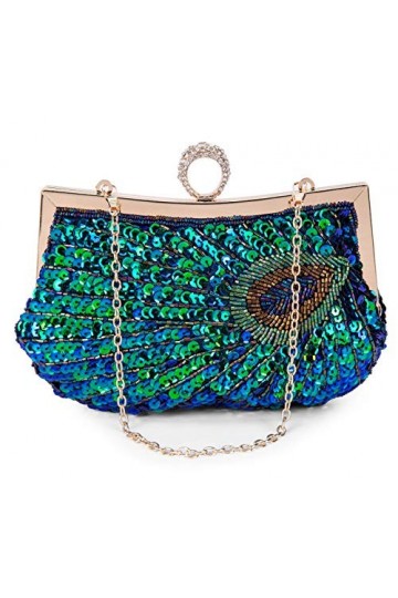 BAIGIO Sac de Soiree a Paillettes pour Femme - Sac a main Bride Floral Clutch Sac a main de Fete Scintillant Petit sac a Band