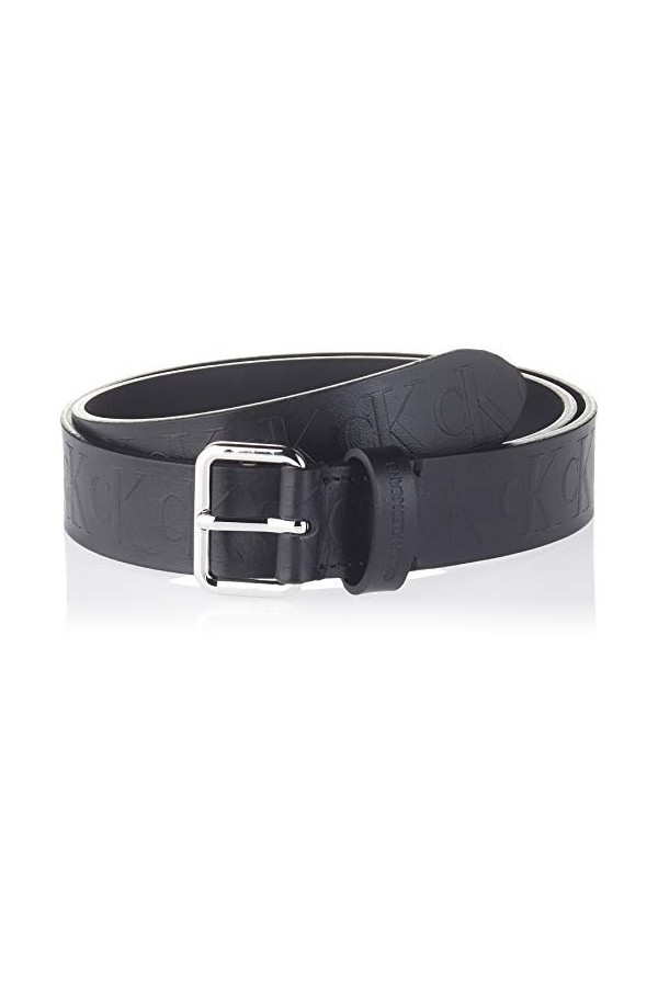 Calvin Klein Jeans Deboss Logo Belt 30MM Ceinture, Black, 80 cm Femme