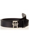 Tommy Hilfiger Ceinture Femme TH Logo 2.5 Ceinture Cuir, Bleu Space Blue , 100