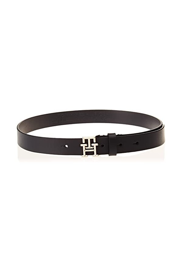 Tommy Hilfiger Ceinture Femme TH Logo 2.5 Ceinture Cuir, Bleu Space Blue , 100