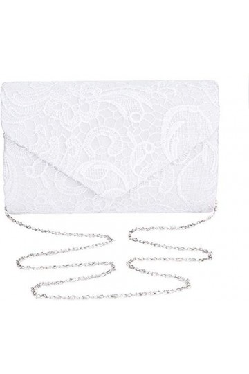 SYMALL Femme Sac à Main Dentelle Double Pochette Elégante Mariage Sac de Soirée Enveloppe avec décor Clutches en Satin Elégan