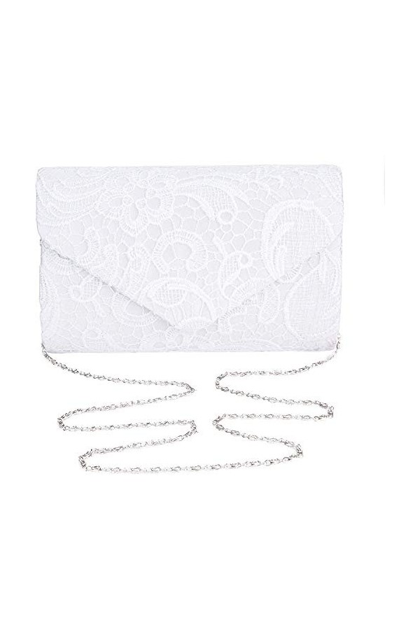 SYMALL Femme Sac à Main Dentelle Double Pochette Elégante Mariage Sac de Soirée Enveloppe avec décor Clutches en Satin Elégan