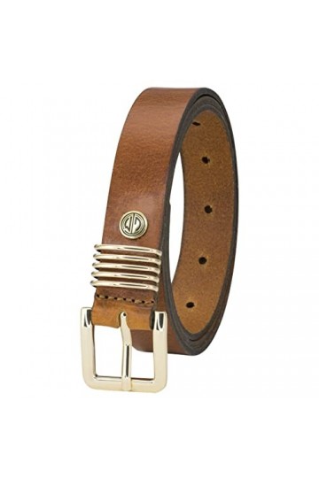 LINDENMANN full cowhide belt ladies, belt ladies leather 25 mm wide, belt ladies, full cowhide belt cognac, Farbe/Color:marro