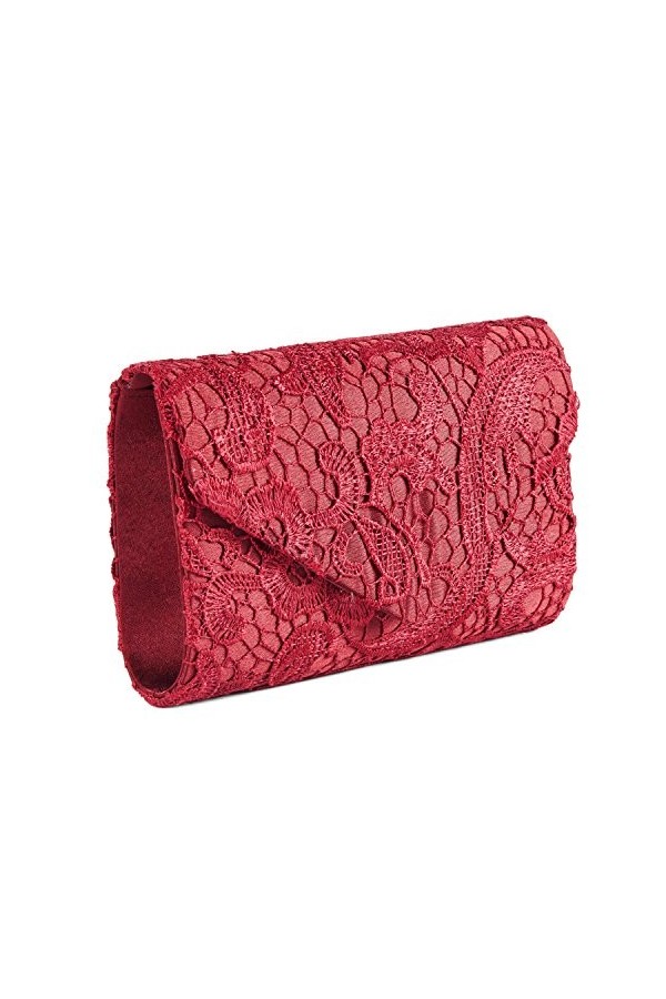 SYMALL Femme Sac à Main Dentelle Double Pochette Elégante Mariage Sac de Soirée Enveloppe avec décor Clutches en Satin Elégan