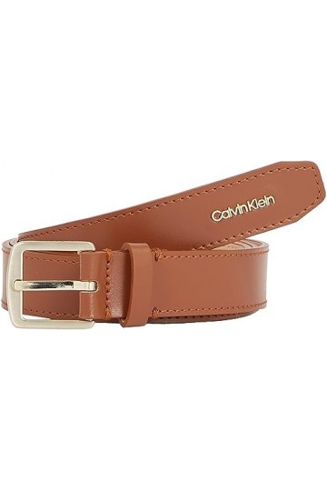 Calvin Klein CK Must SQR Letter Tip 25MM Belt Ceintures, Cognac, 100 Femme