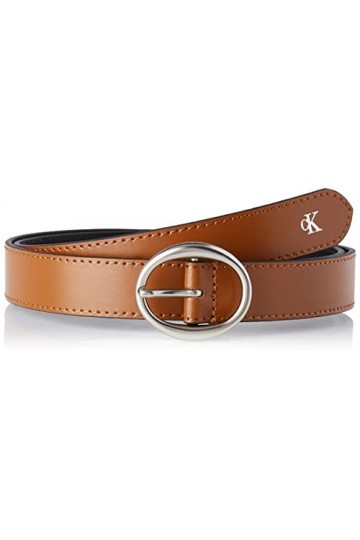 Calvin Klein Jeans Round Classic Belt 25MM Ceinture, Cognac, 125 Femme