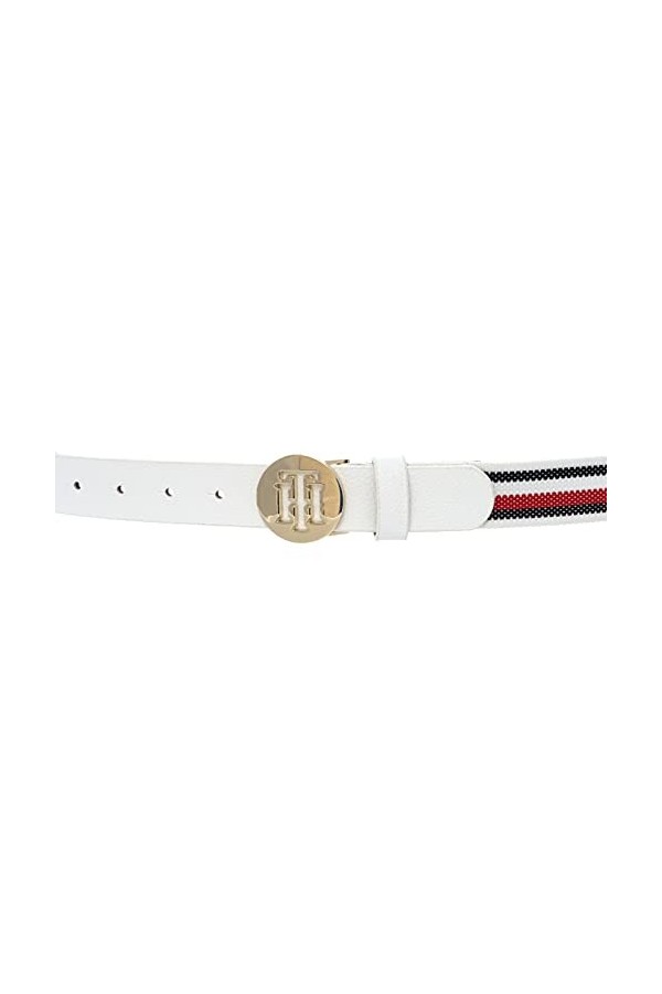 Tommy Hilfiger TH Round Elastic Belt W85 White/Corp