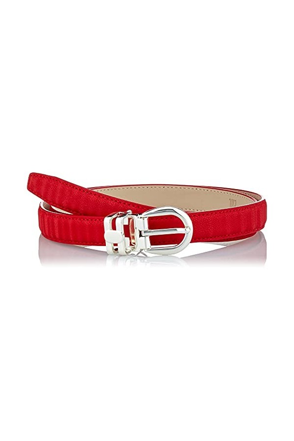 Anthoni Crown Ledergürtel Ceinture, Rouge, 110 cm Femme