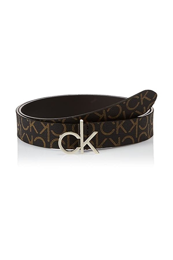 Calvin Klein Logo Belt 3.0 W85 Brown Mono Mix
