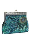 Beaded Evening Bags Women Clutch Bags for Ladies Designer Handbags for Women Peacock Evening Bag Peacock Blue Clutch Bag Mini