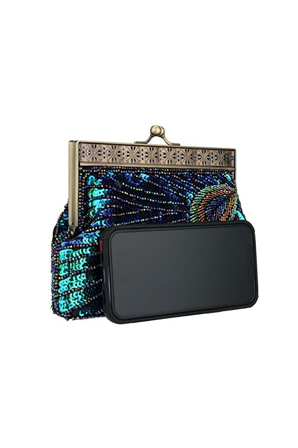 Beaded Evening Bags Women Clutch Bags for Ladies Designer Handbags for Women Peacock Evening Bag Peacock Blue Clutch Bag Mini