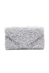 Pochettes et Clutches Femme Sac à Main Dentelle Double Pochette Elégante Mariage Sac de Soirée Enveloppe avec Décor Clutches 