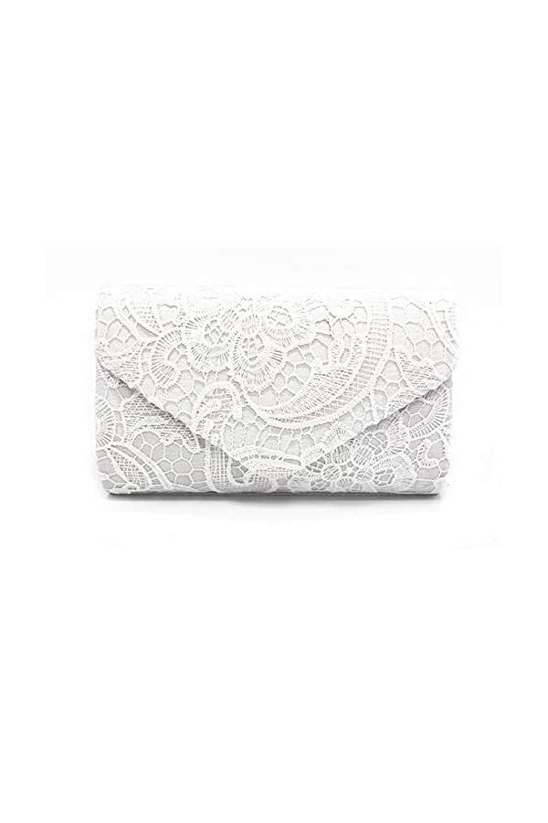 Pochettes et Clutches Femme Sac à Main Dentelle Double Pochette Elégante Mariage Sac de Soirée Enveloppe avec Décor Clutches 