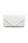 Pochettes et Clutches Femme Sac à Main Dentelle Double Pochette Elégante Mariage Sac de Soirée Enveloppe avec Décor Clutches 