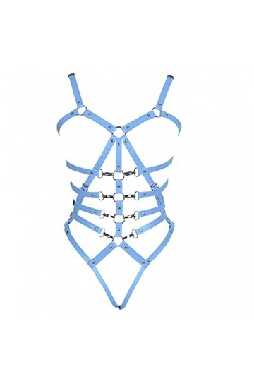 Harnais en cuir pour femme - Style punk - Ceinture de cage - Soutien-gorge Harajuku - Pour festival, danse, carnaval, costume