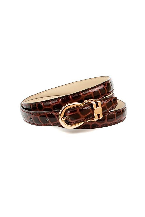 Anthoni Crown Ledergürtel Ceinture, Lilas, 55 Femme