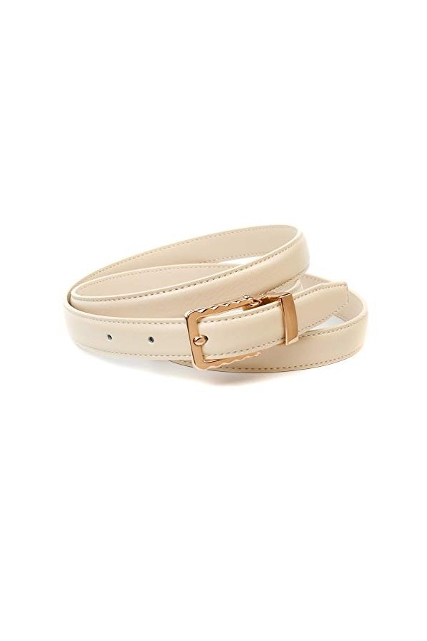 Anthoni Crown Ledergürtel Ceinture, Beige, 90 Femme